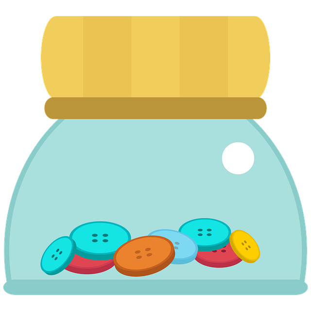 Free buttons jar sewing illustration
