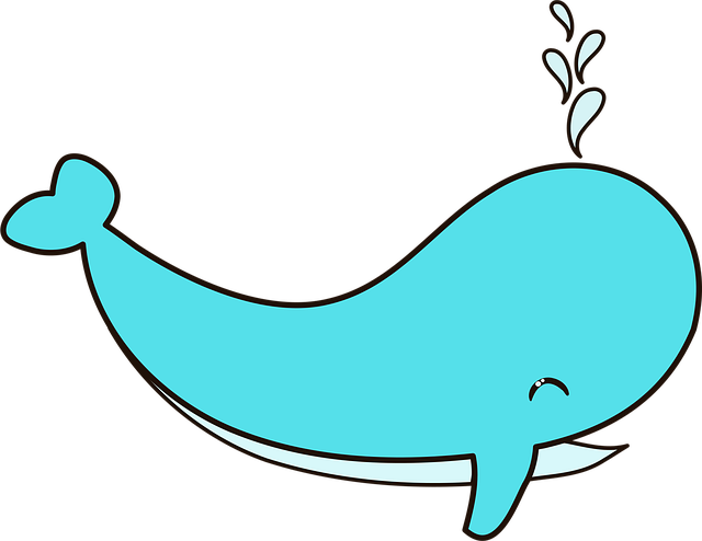 Free whale sea water vector