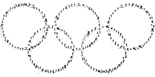 Olympia, Ringe, Silhouette, Sport
