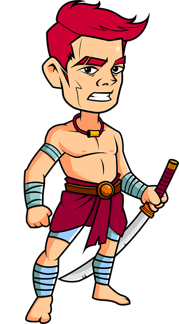 Free cartoon samurai characters illustration
