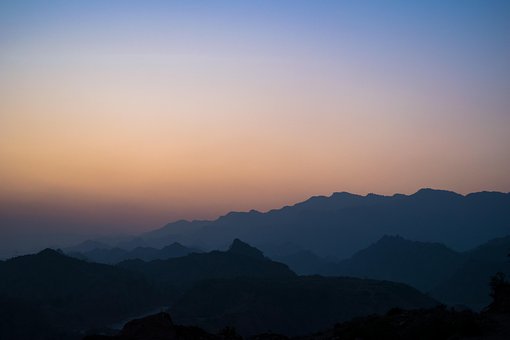 Tåge Blå, Bleg Sunset, Solnedgang
