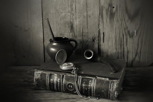 Naturaleza Muerta, Libro, Un Tubo, Viejo