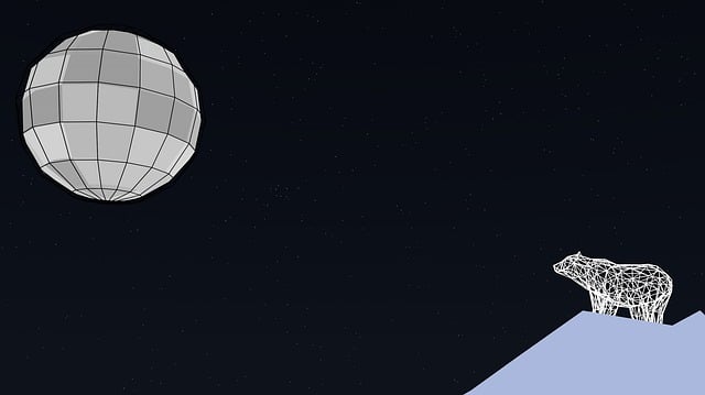 Free bear moon north pole illustration