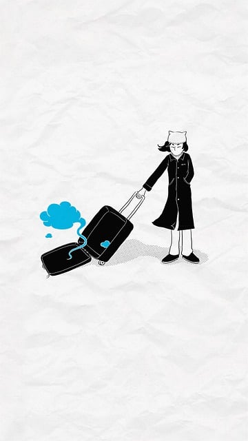 Free luggage clouds nature illustration
