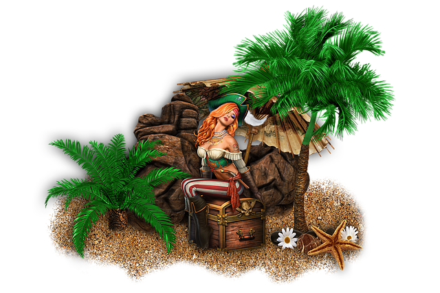 Free island palm trees exotic illustration