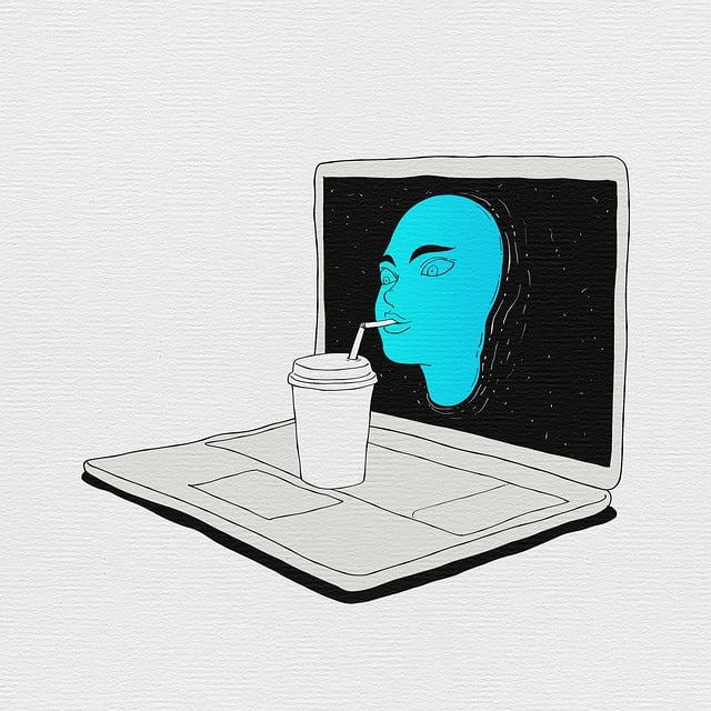 Free cartoon hand-painted laptop illustration