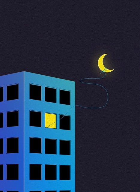 Free cartoon landscape moon illustration