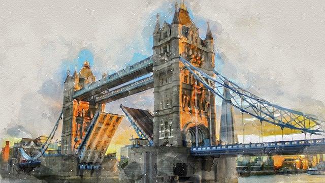 Free tower bridge london evening illustration