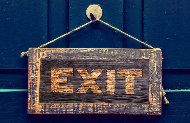 Free exit door sign illustration