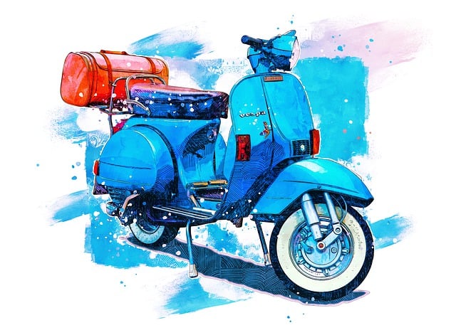 Motorroller, Vespa, Isoliert, Juwel