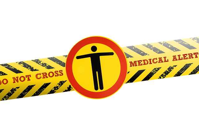 Free coronavirus virus barrier tape illustration
