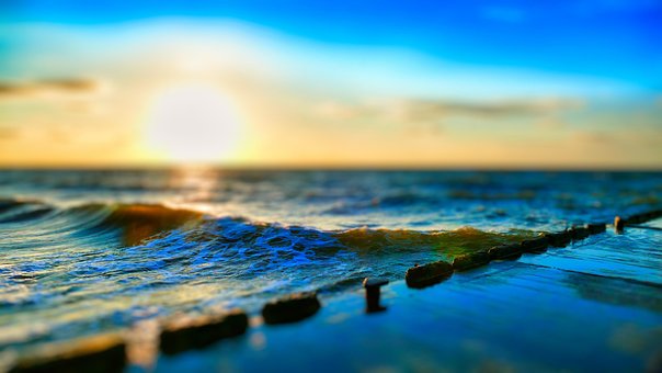 Meer, Sonnenuntergang, Sommer, Die Pier