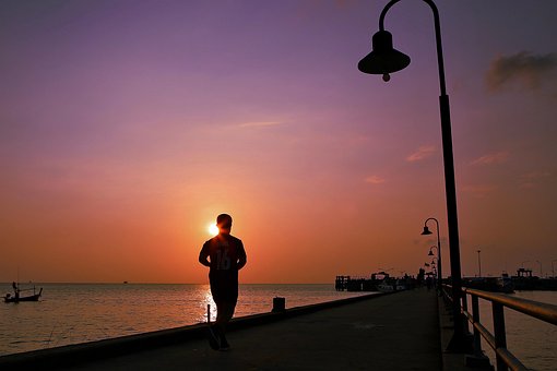 Relax, Orange, Seaside, Jogging