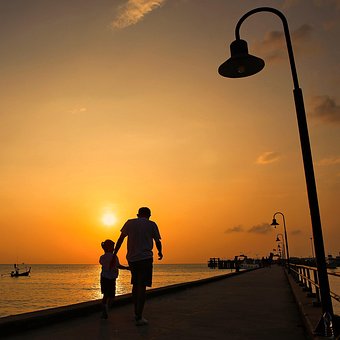 Sunsets, Relax, Caring, Orange, Seaside