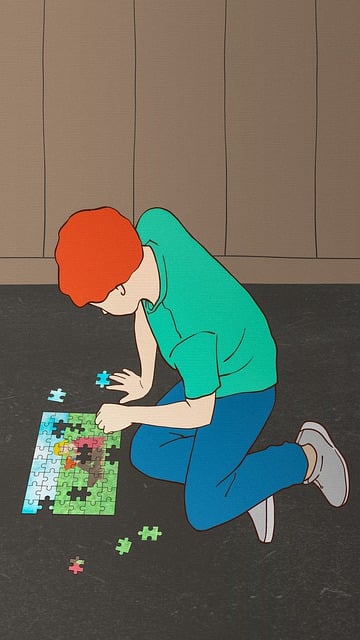 Free painting boy puzzle illustration