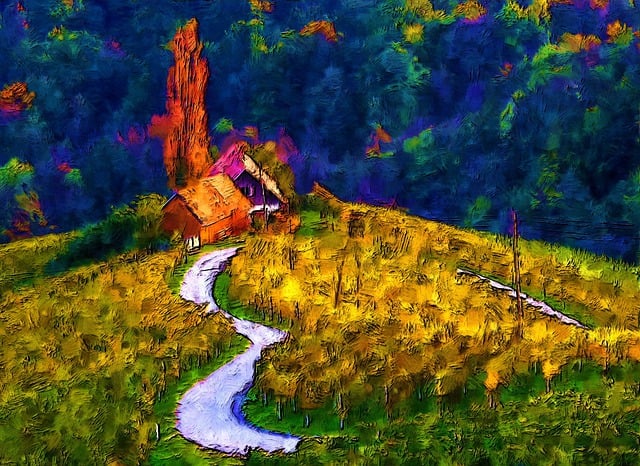 Free house on a illustration