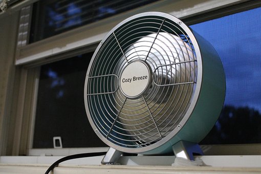 Fan, Window, Evening, Home