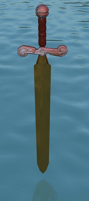 Free sword lake fantasy illustration