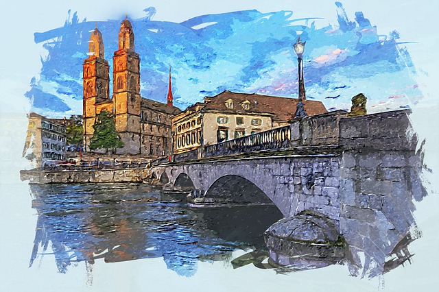 Free zurich city switzerland illustration