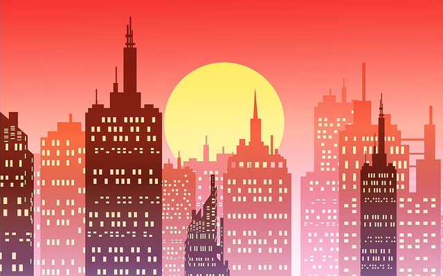 City, Skyline, Sunset, Cityscape