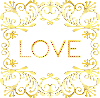 Amor, Corações, Romântico, Ouro