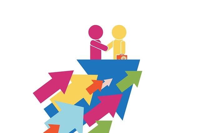 Free arrows handshake business illustration