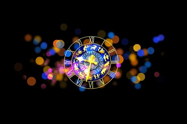 Free astronomical clock bokeh transience illustration