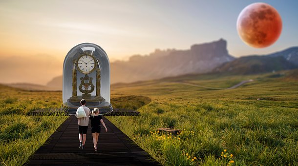 Liebe, Landschaft, Paar, Glücklich