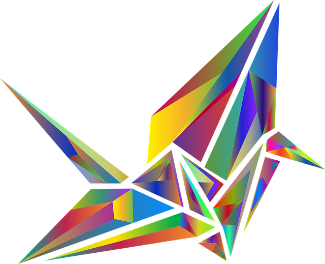 Free origami bird folded vector