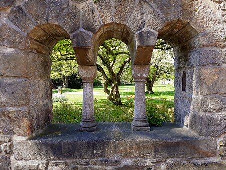 Free Arched Window Monastery Wall photo and picture