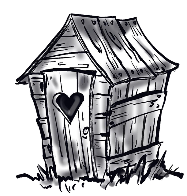 Free plum toilet outside toilet loo illustration