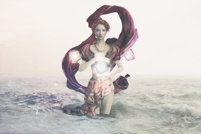 Kvinde, Hav, Elementer, Lys, Ocean