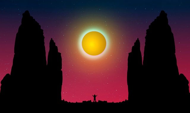 Free mysterious island full moon illustration