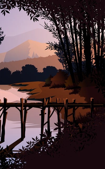 Sunset, Sky, Tree, Marsh, Landscape