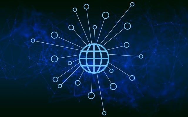 Free communication network technology illustration