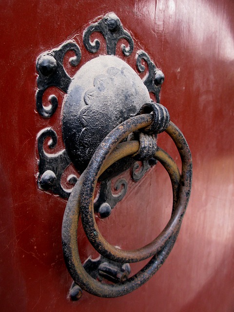 Schmiedearbeiten, Tür, China, Rot