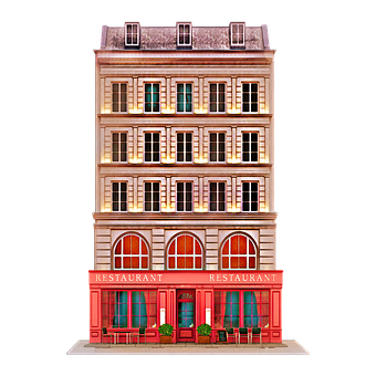 Restaurant, Gebäude, Transparent