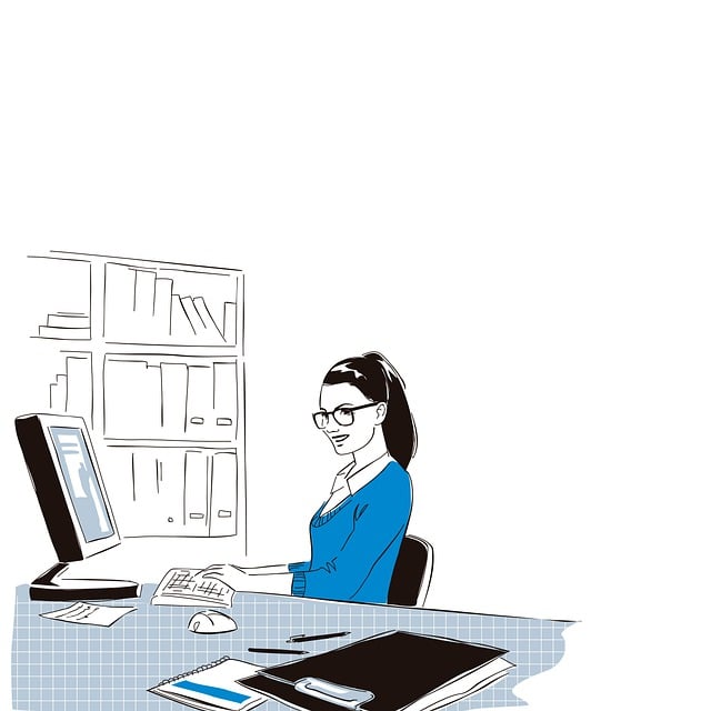 Free office job woman illustration