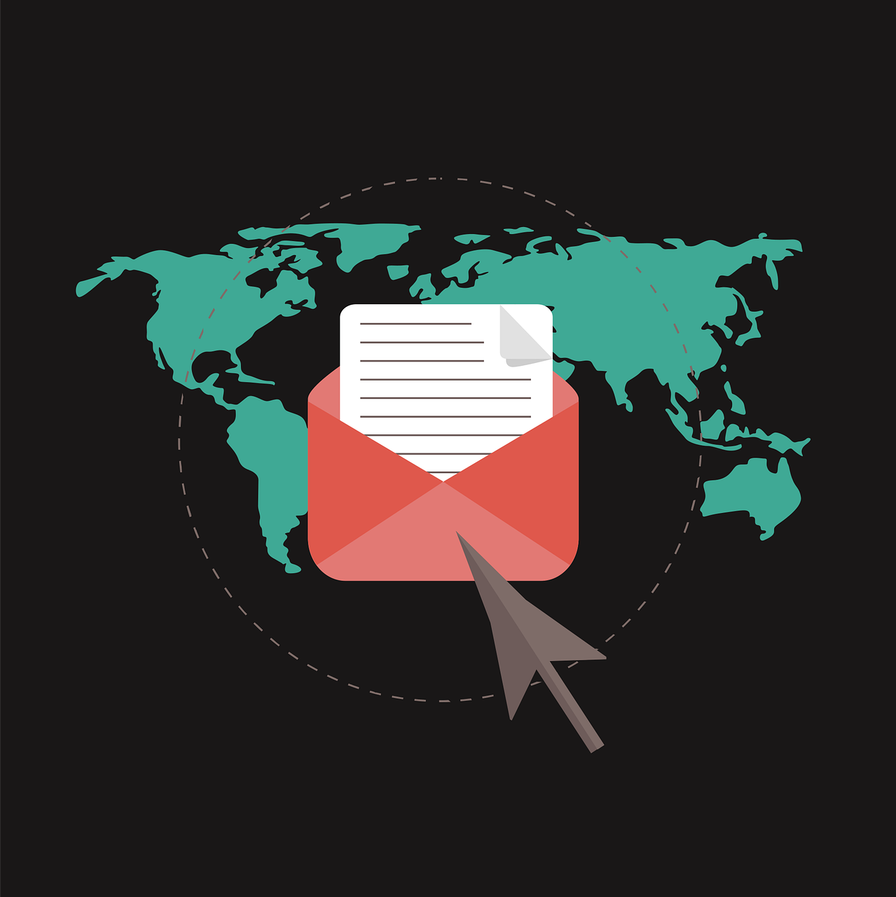 Free map envelope happy birthday vector