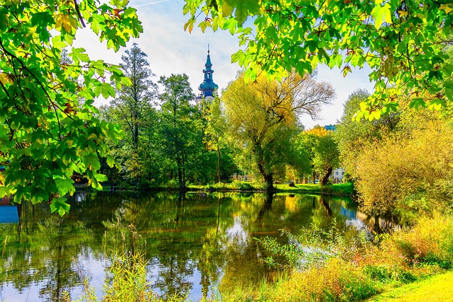 Free The Village Pond Autumn Mood photo and picture