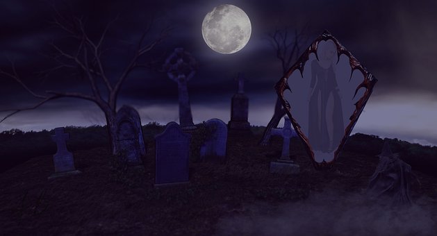 Friedhof, Nacht, Hexe, Mädchen, Verfolgt