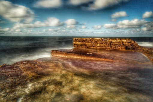 Meer, Welle, Lange Exposition, Hdr