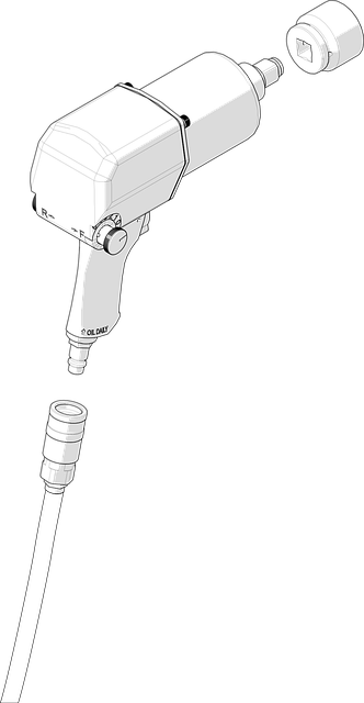 Free power tool impact wrench air hose vector
