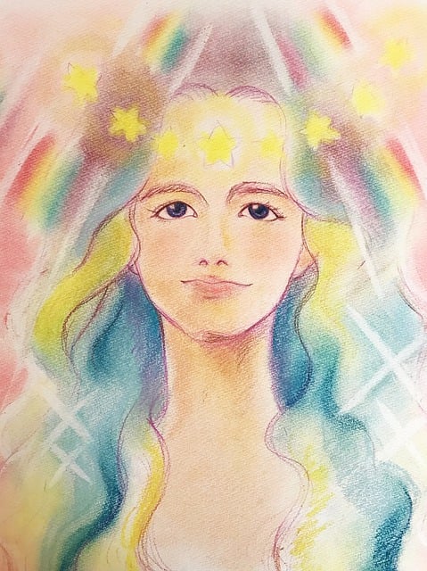 Anjo, Deusa, Pastel, Arte, Mulheres