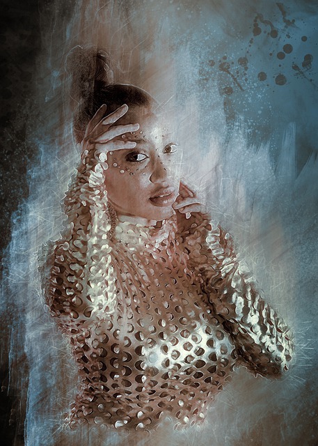 Free woman portrait studio illustration