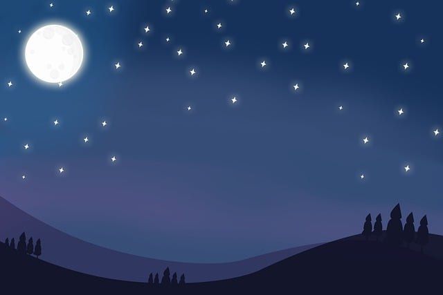 Free month night sky beautiful illustration