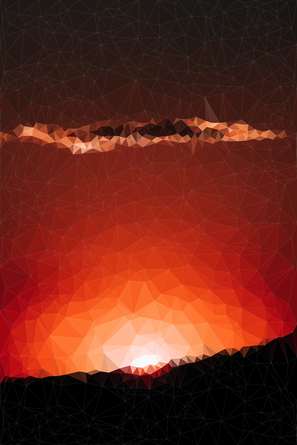 Free lowpoly sunset red vector