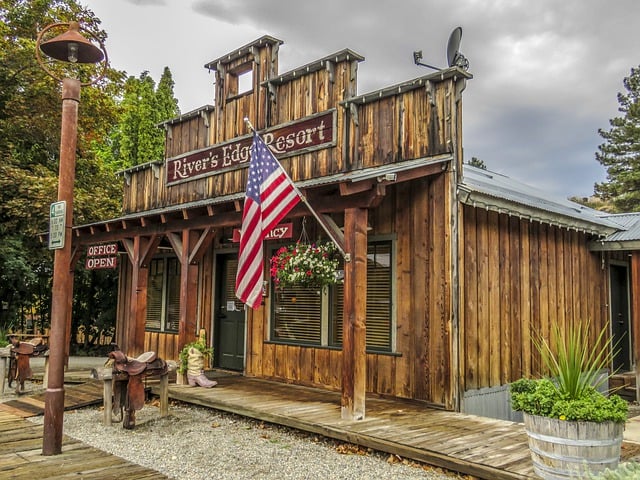 Free wild west wooden building illustration