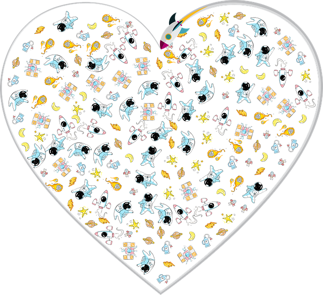 Free space heart love vector