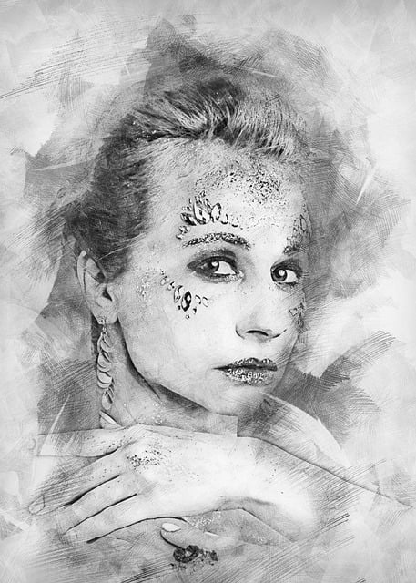 Free face art tinsel rhinestones illustration